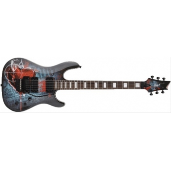 ELEKTRO GİTAR-KATANA, TF DESENLİ SİYAH, FLOYD ROSE